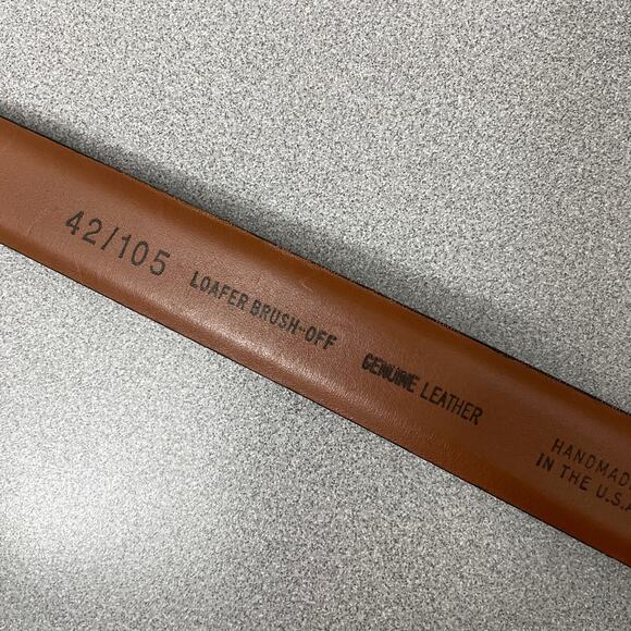 Vtg Crookhorn Brush Off Leather Belt Mens 42 Black Polished Silver Buckle 1.25" - Picture 8 of 10